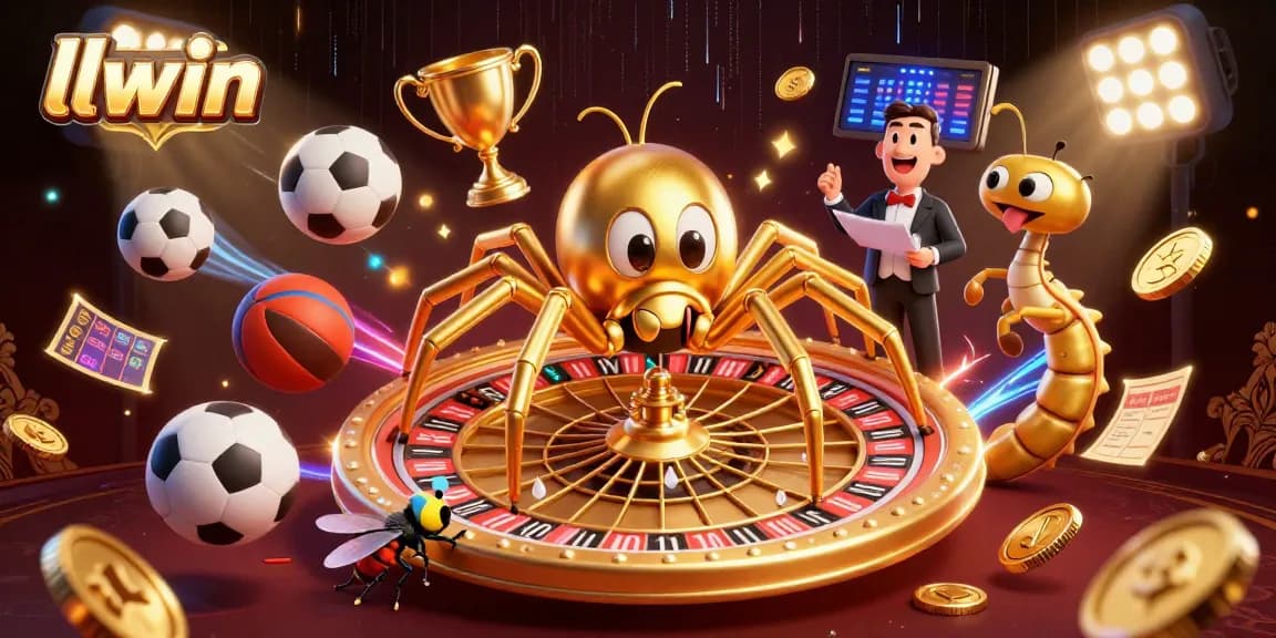 llwin showcases an exciting scene of a spider spinning a roulette web as a fly bets nervously, capturing the thrill of online gambling.