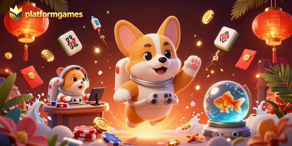 Experience platformgames excitement with our corgi astronaut in a dynamic casino scene filled with engaging elements.