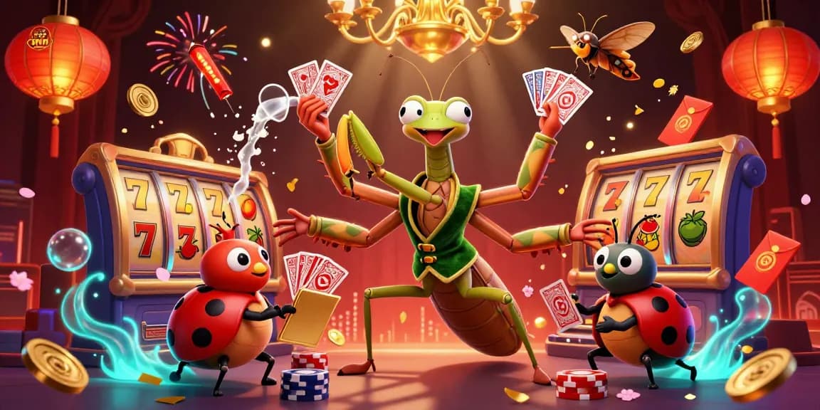 Engage with the sunwin casino experience in vibrant 3D illustration featuring animated card games and colorful festive elements.