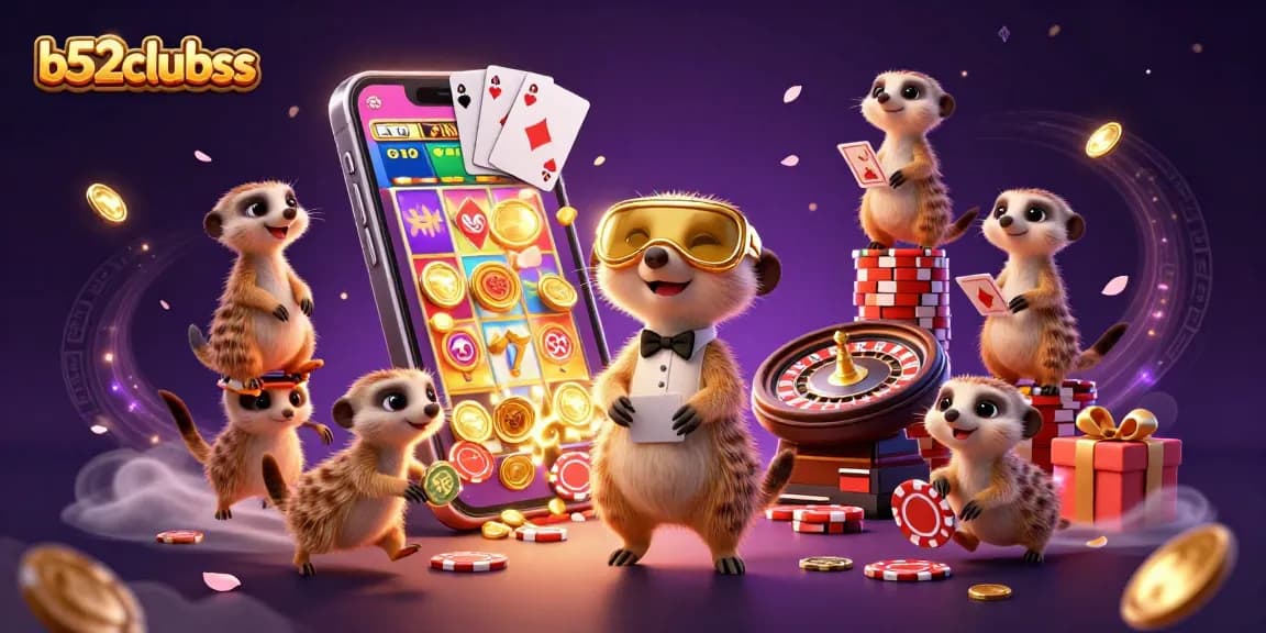 Engage with b52clubss as meerkats run a vibrant casino filled with dazzling games and prizes.