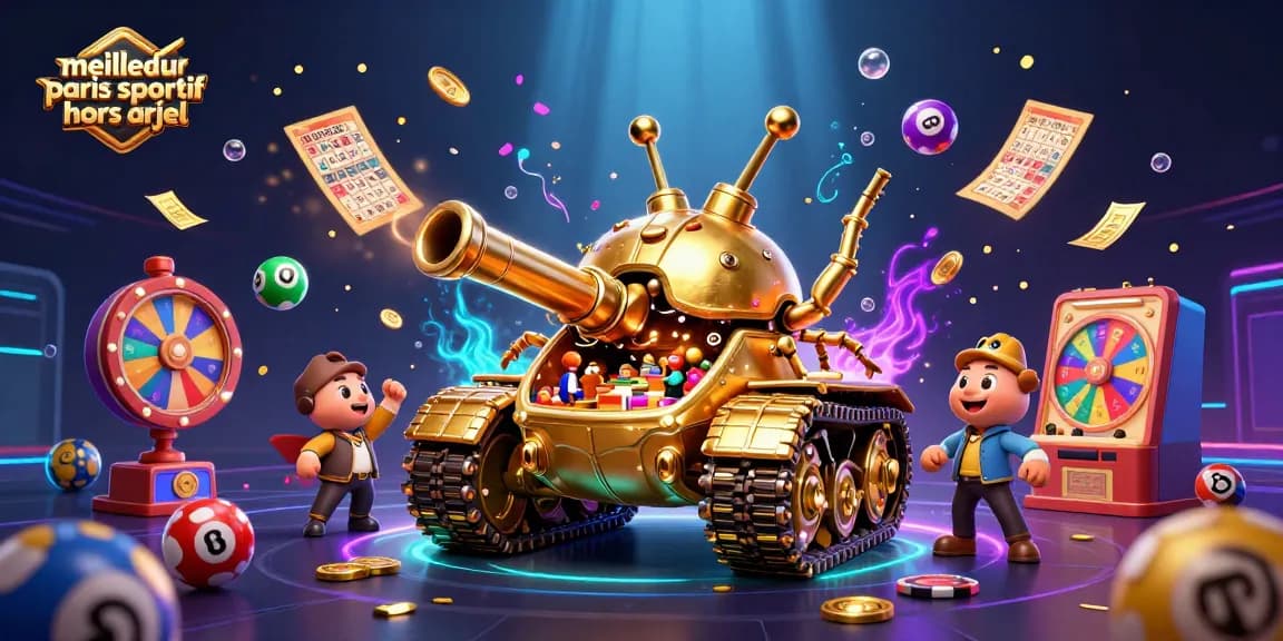 Pariez sur le meilleur site paris sportif hors ARJEL avec un tank en or et un mini-casino à l'intérieur.