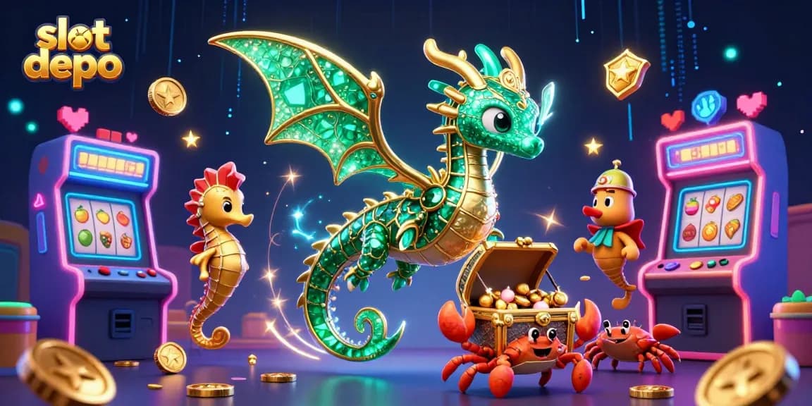 Menangkan permainan slot depo dengan slot gulungan, simbol buah, dan jackpot berkilauan.