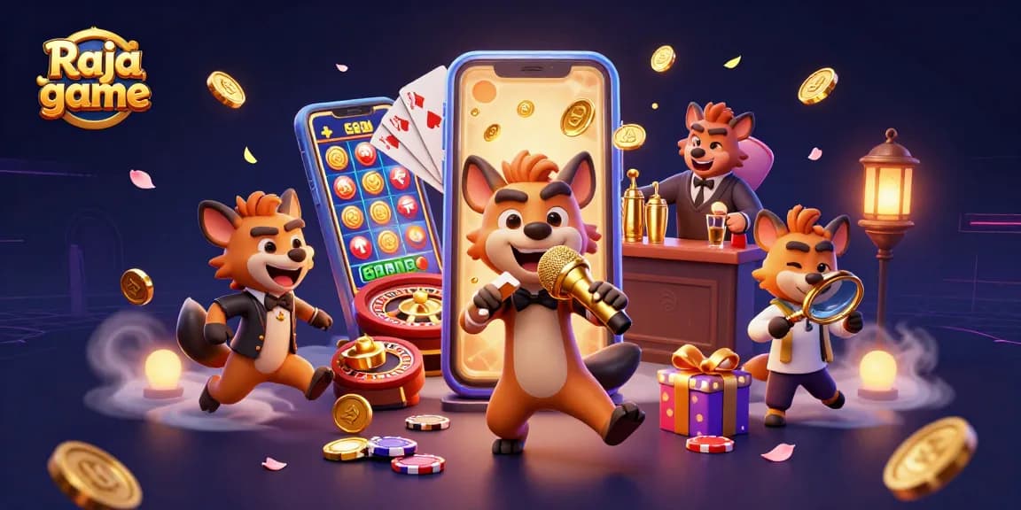 Engage in thrilling gameplay with Raja game at this vibrant comedy casino scene.