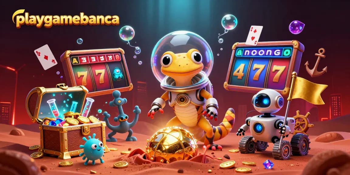 Immerse yourself in playgamebanca's thrilling casino experience with a colorful Martian gecko adventure.