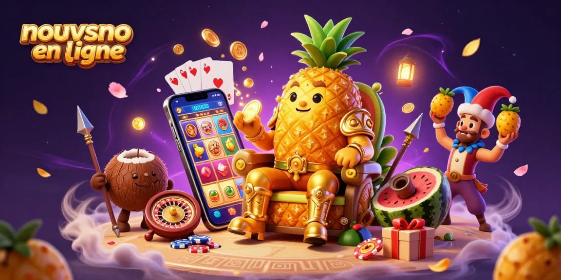 Action intense dans un nouveau casino en ligne avec le roi ananas, les gardes et le bouffon.