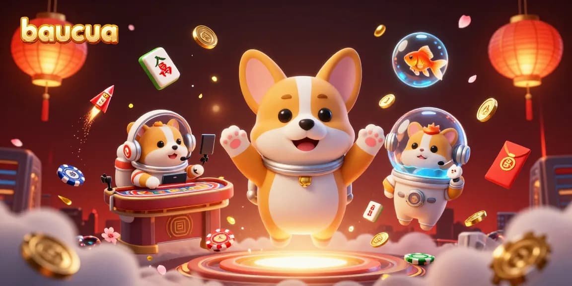 Baucua provides thrilling casino experiences with vibrant 3D illustrations of space-themed characters and elements.