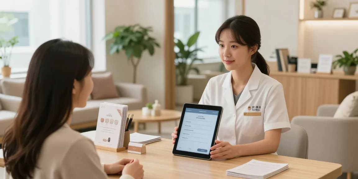 파주오피 service interaction highlighting satisfaction and professionalism in a modern wellness environment.