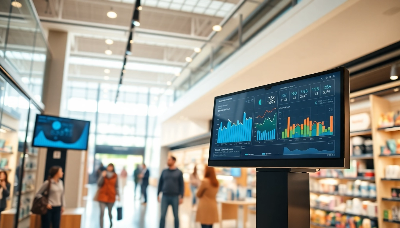 Engaging people counting software dashboard displaying real-time analytics in a retail setting.