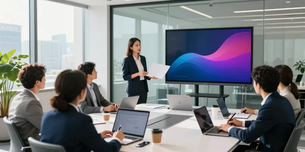 His explanation during a corporate meeting highlights data trends among engaged professionals.