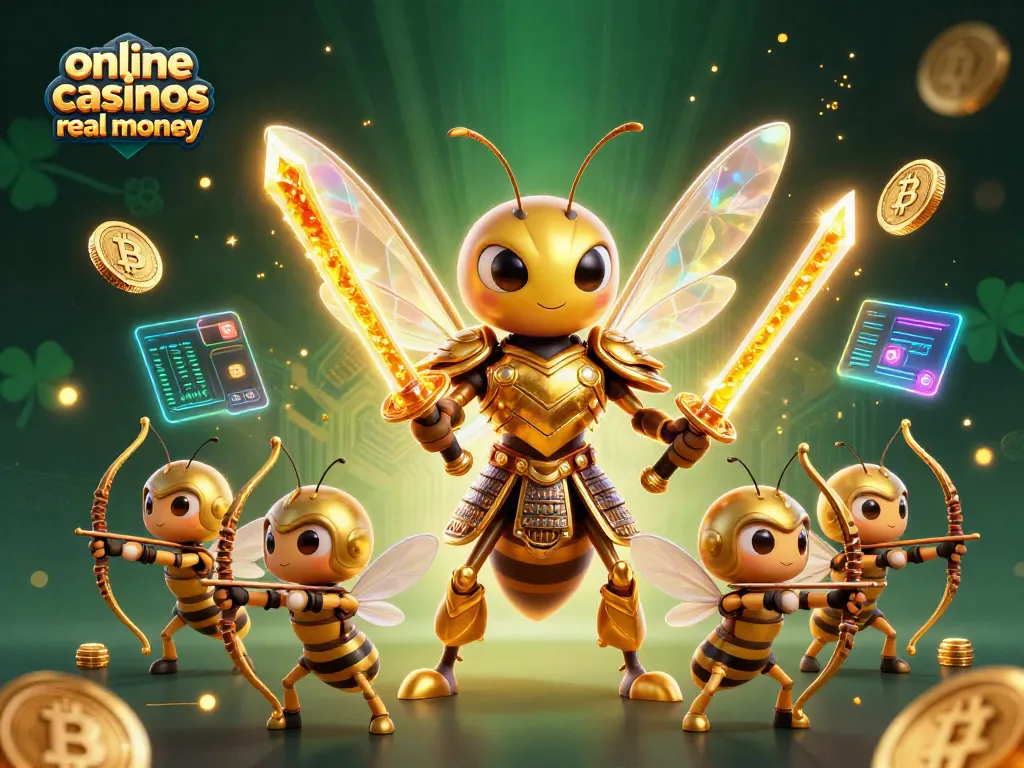 Engage with online casinos real money through dynamic characters and vibrant game elements in this colorful illustration.