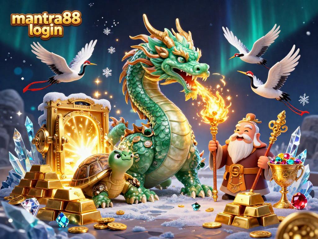 Engage with mantra88 login through exciting gameplay with a jade dragon and vibrant casino elements.