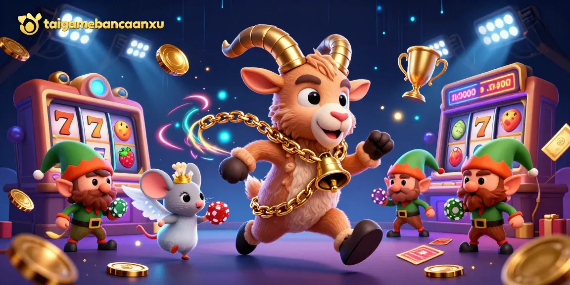 taigamebancaanxu features a lively holiday casino scene with 3D characters and dynamic gaming elements.