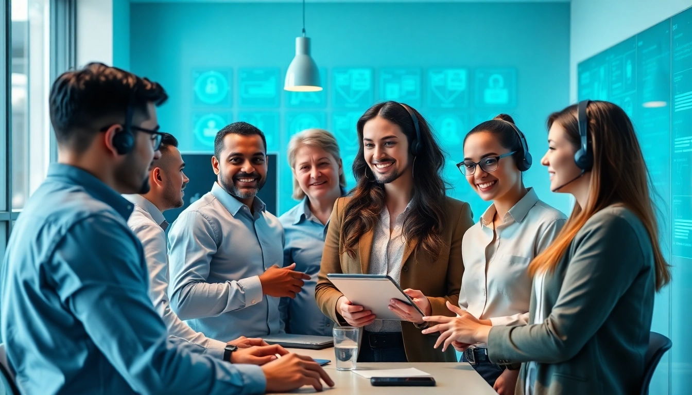 Engaging professionals offering london business it support solutions in a modern office.
