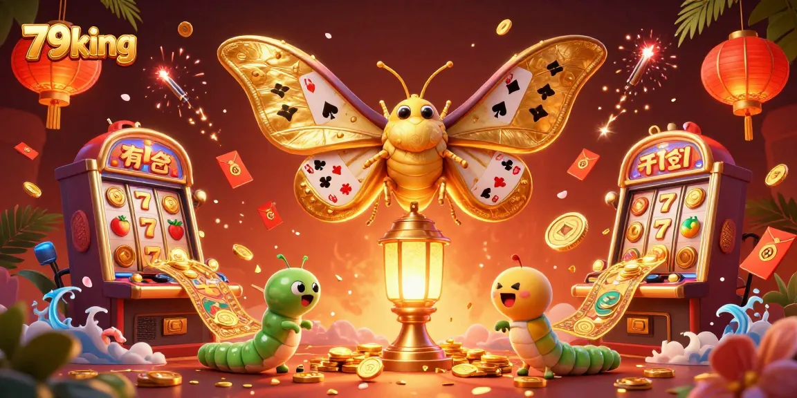 Experience the excitement of gambling with the vibrant 79king casino scene featuring a majestic atlas moth.
