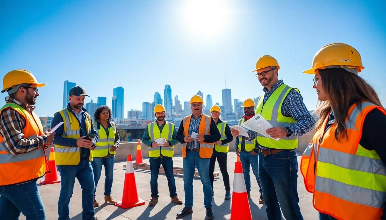 Engage in construction safety training denver with trainers and trainees in a vibrant setting.