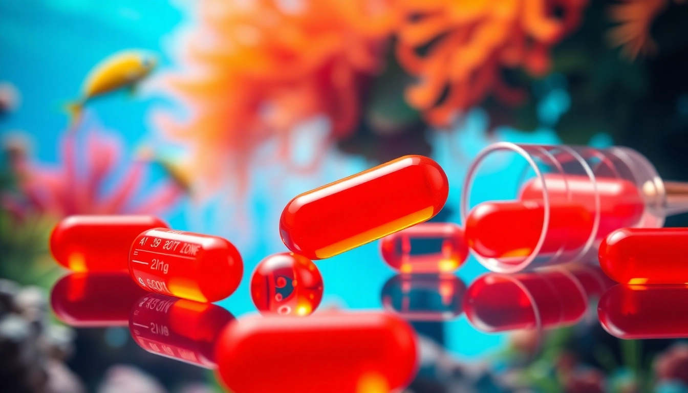 Learn how much astaxanthin should I take with vibrant capsules against ocean-themed backdrop.