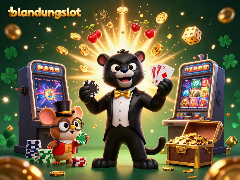 Engage with winning strategies at bandungslot in this vibrant 3D casino illustration featuring dynamic characters and game elements.