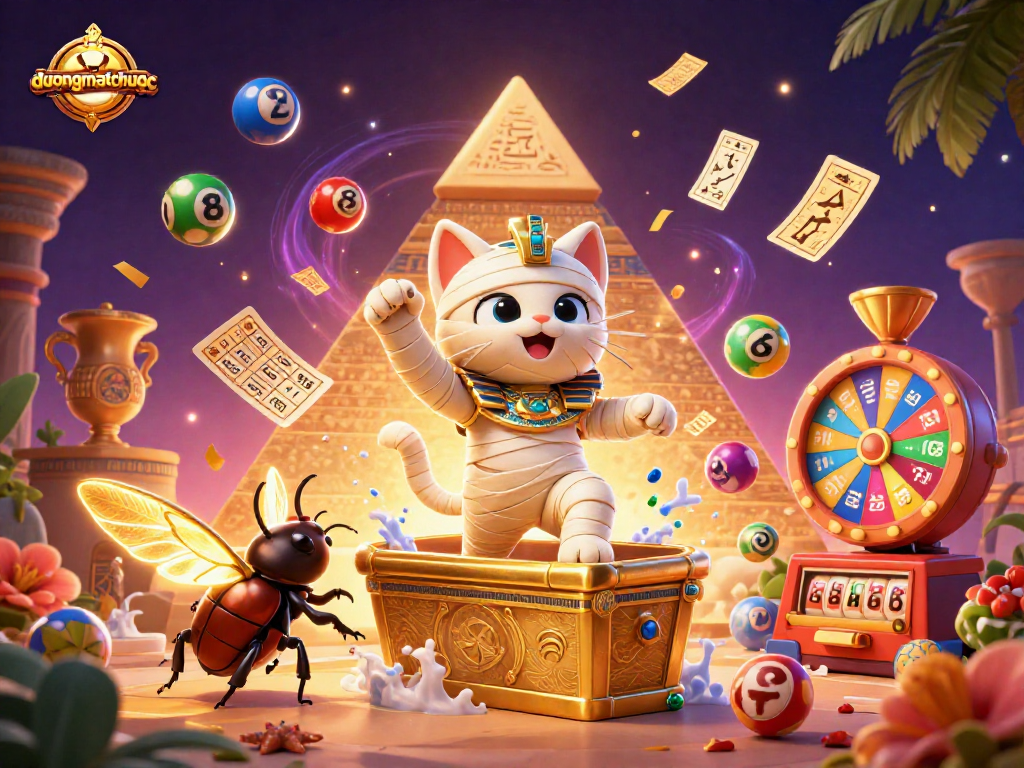 Experience a thrilling moment in duongmatchuoc with a dynamic Egyptian-themed casino scene.