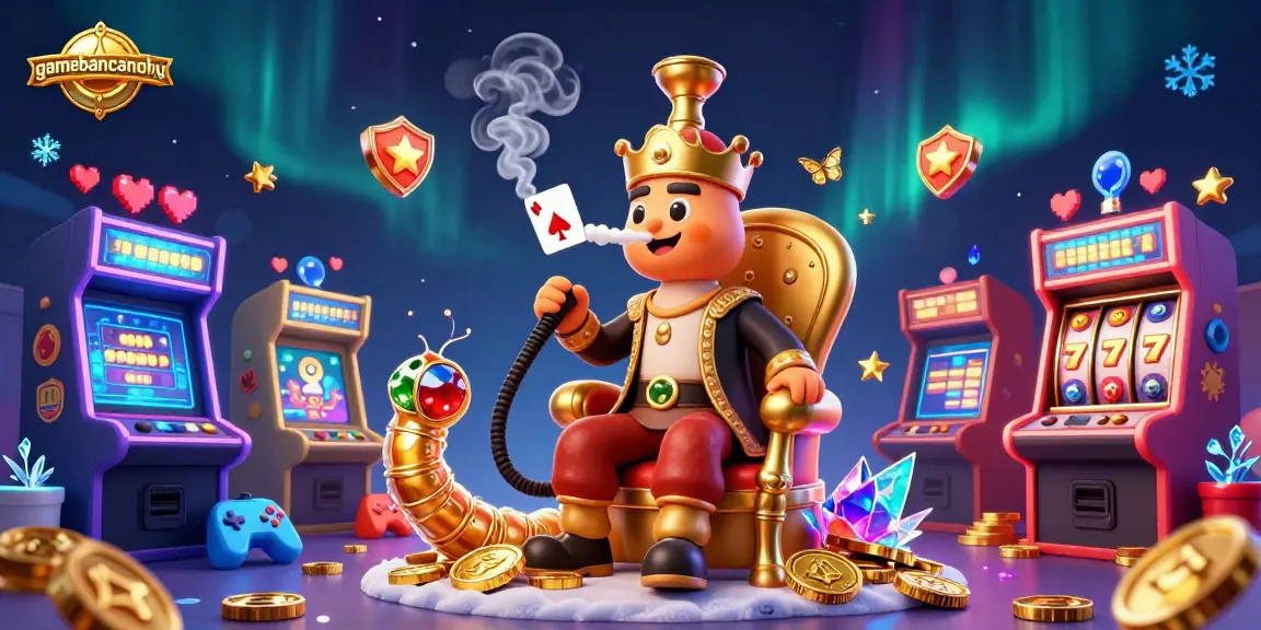gamebancanohu featuring a vibrant 3D caterpillar in a sultan outfit amidst casino elements