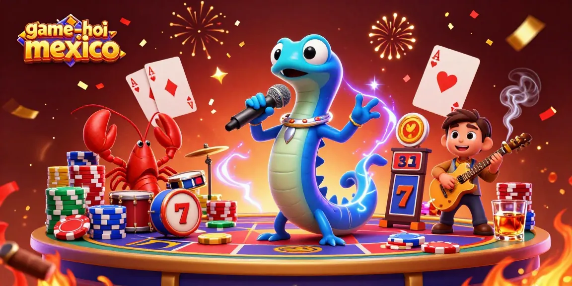 Game-le-hoi-mexico brings vibrant excitement with a colorful casino scene featuring electric eel DJ.