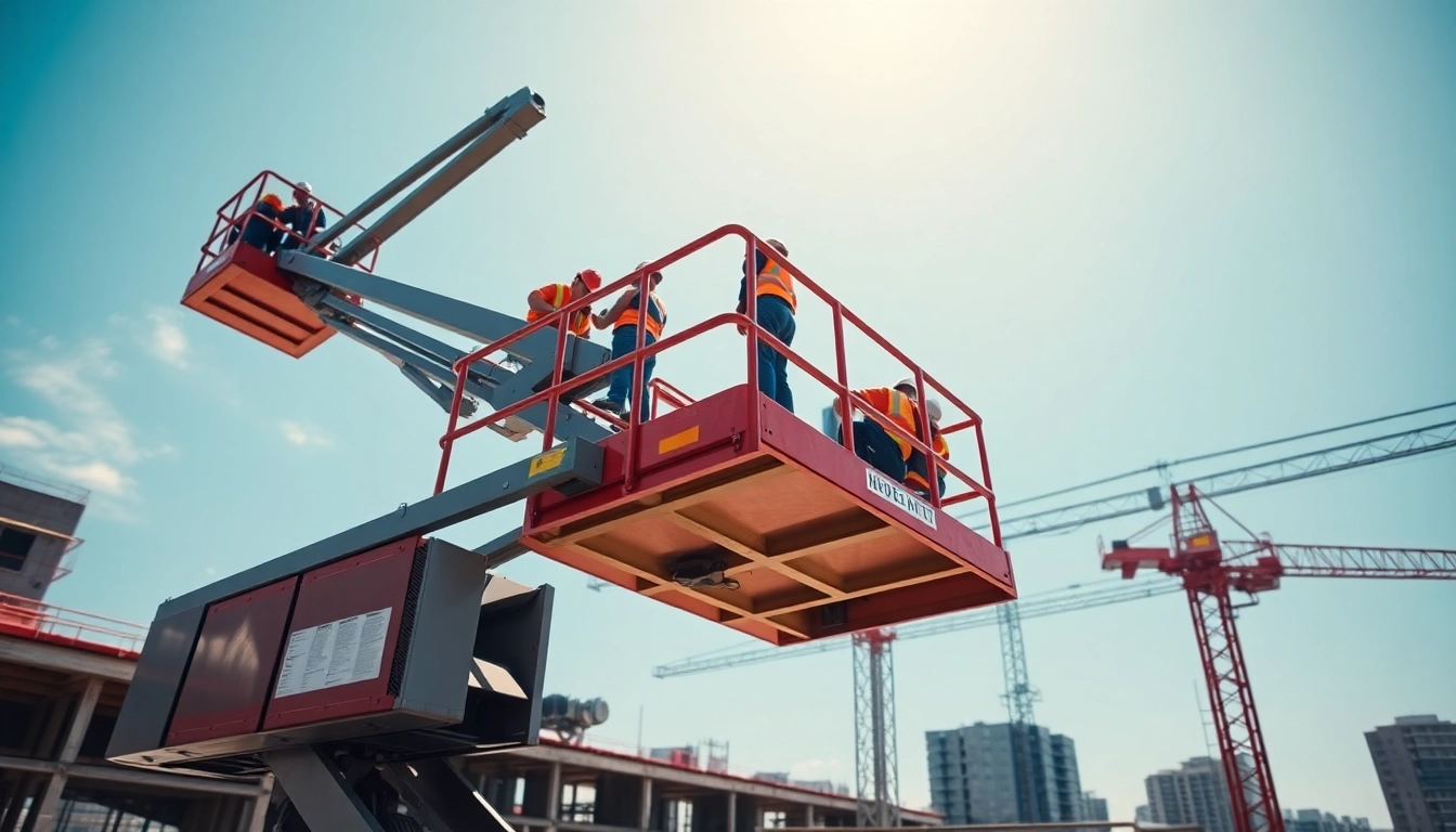 Cherry picker elevating workers safely on a construction site, demonstrating effective use.