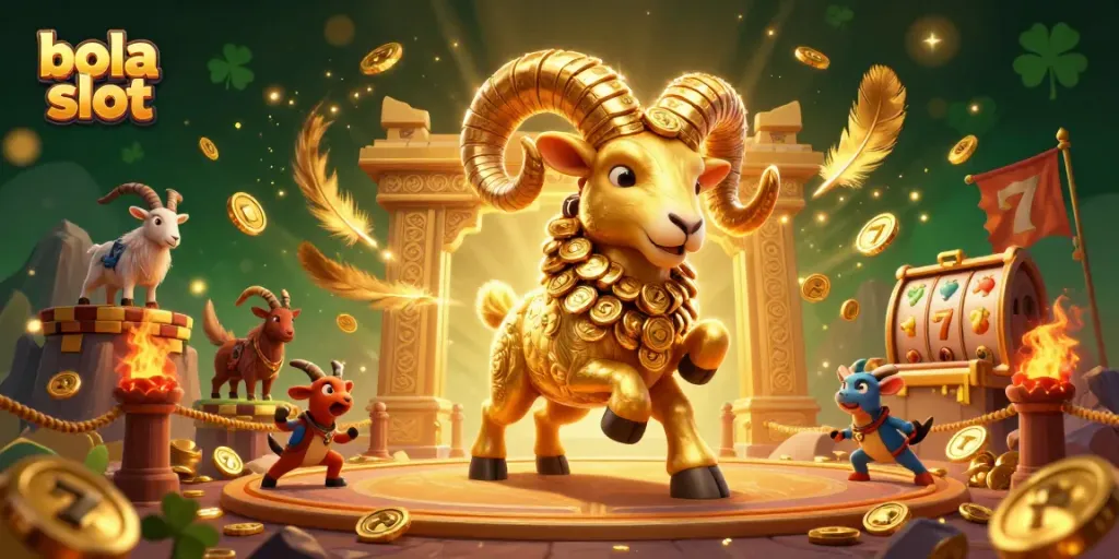Experience thrilling actions in the bola slot game with dynamic visuals and golden elements.