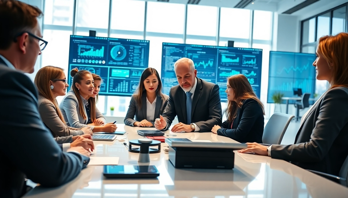 AI agents collaborating in a modern office, highlighting teamwork and innovation