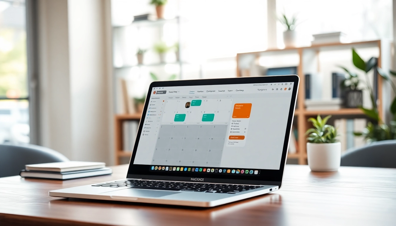 Showcasing a modern desk with AI scheduling tools, emphasizing Clockwise alternative AI functionality.