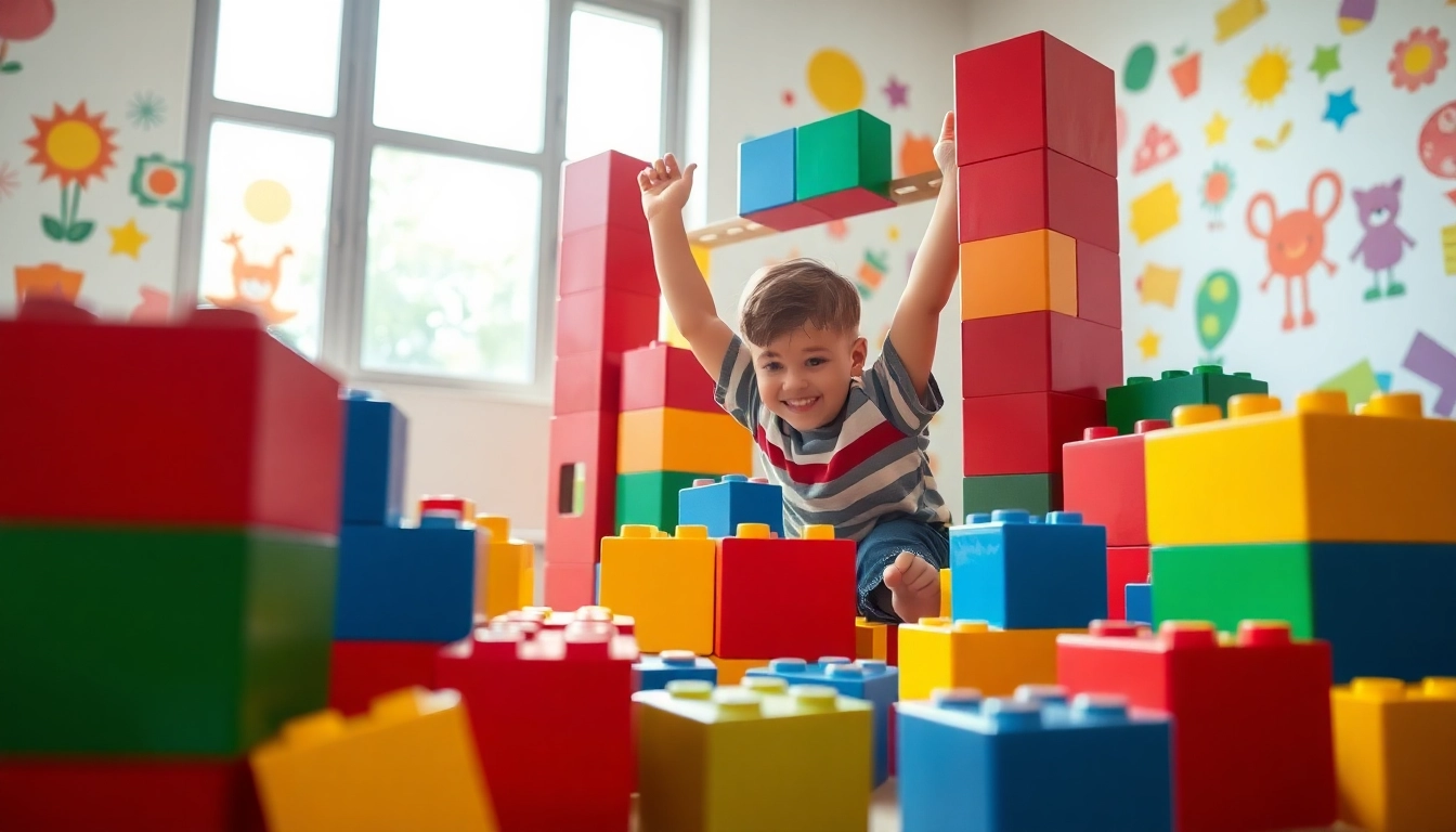 Children can discover more about creative play with giant building blocks in an engaging indoor setting.