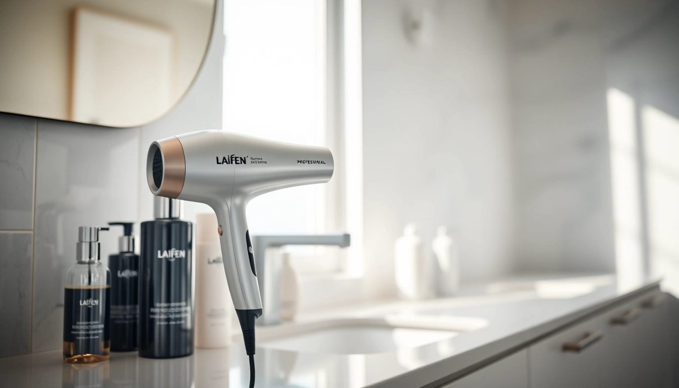 Experience the Laifen hair dryer highlighting its sleek design and professional features.