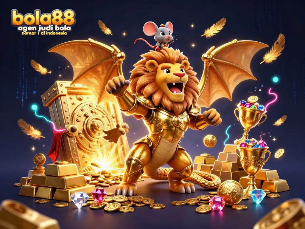 Experience the excitement of bola88 agen judi bola nomor 1 di indonesia with this vibrant illustration of a triumphant chimera.