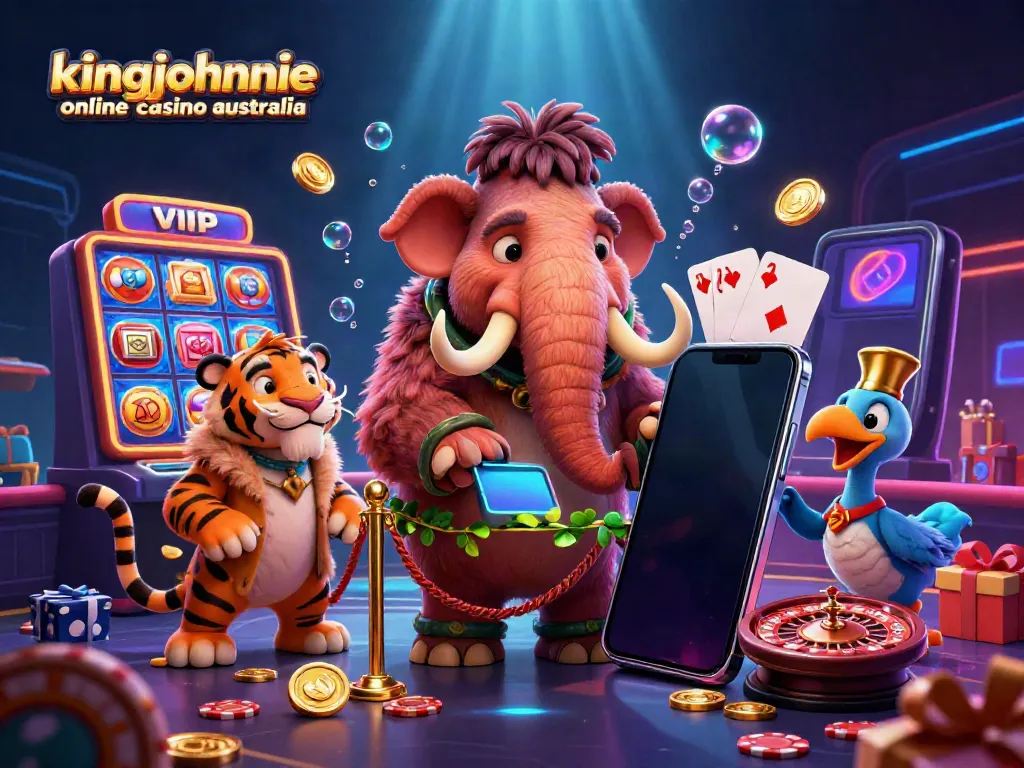 Experience the excitement of kingjohnnie online casino australia with vibrant characters and casino elements.