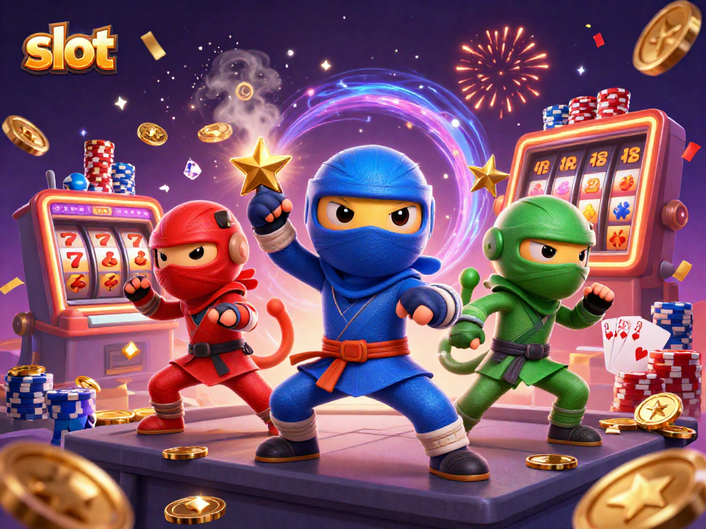 Spin the reels in style with a vibrant display of casino elements featuring slots and jackpots.